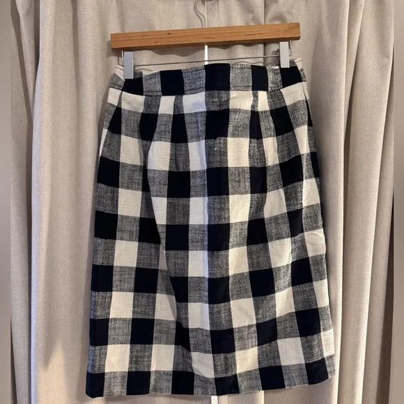 Talbots Black and White Gingham Plaid Checked Skirt NWT 8 - Picture 5 of 5